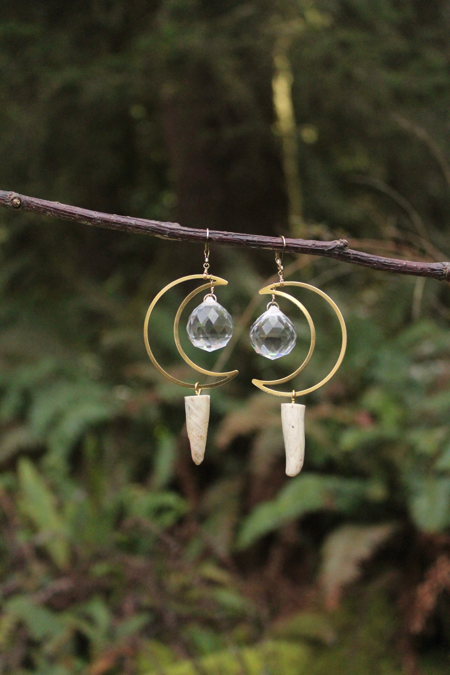 Suncatcher Moon Antler Earrings