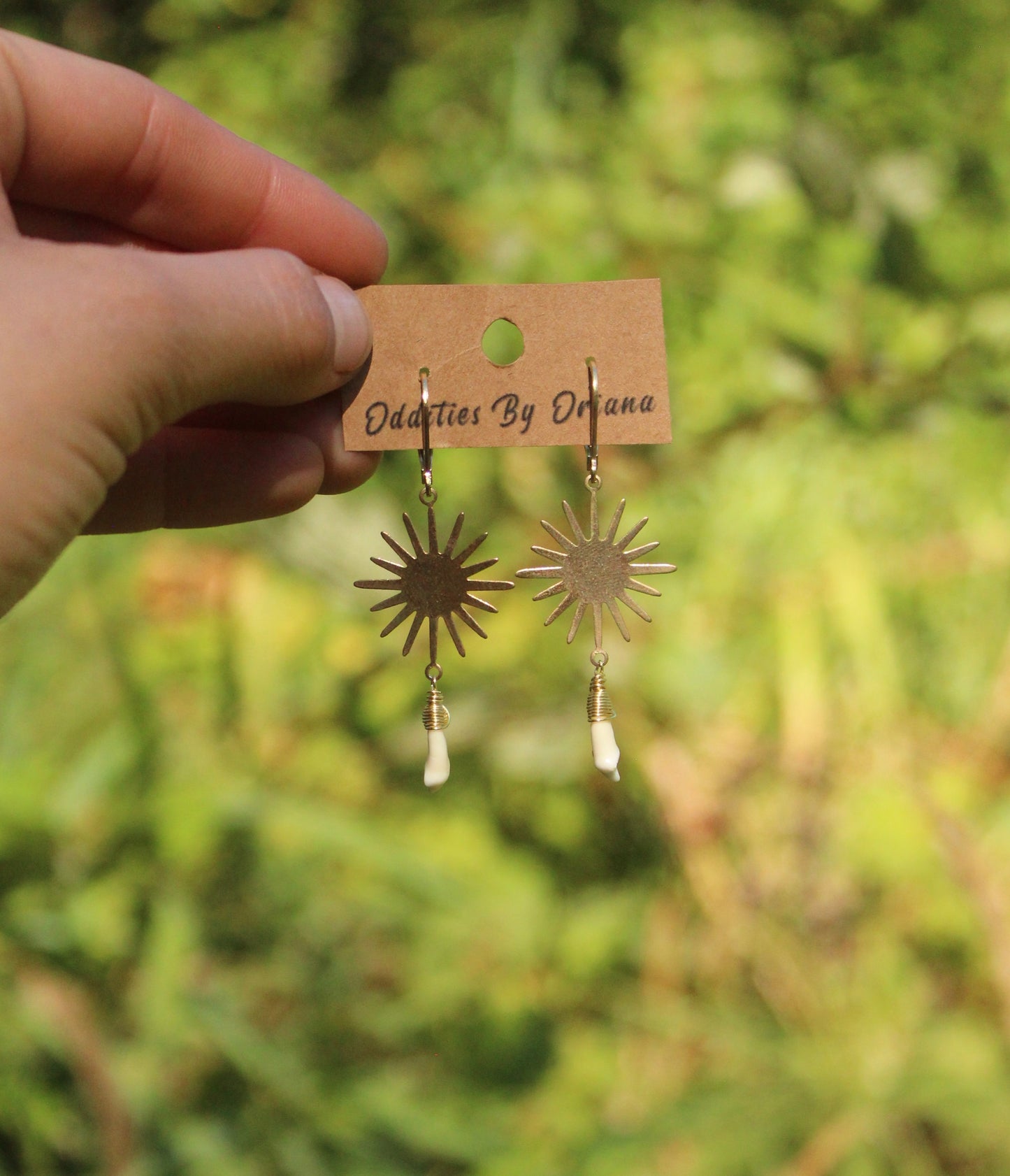 Raccoon Tooth Sunburst Earrings